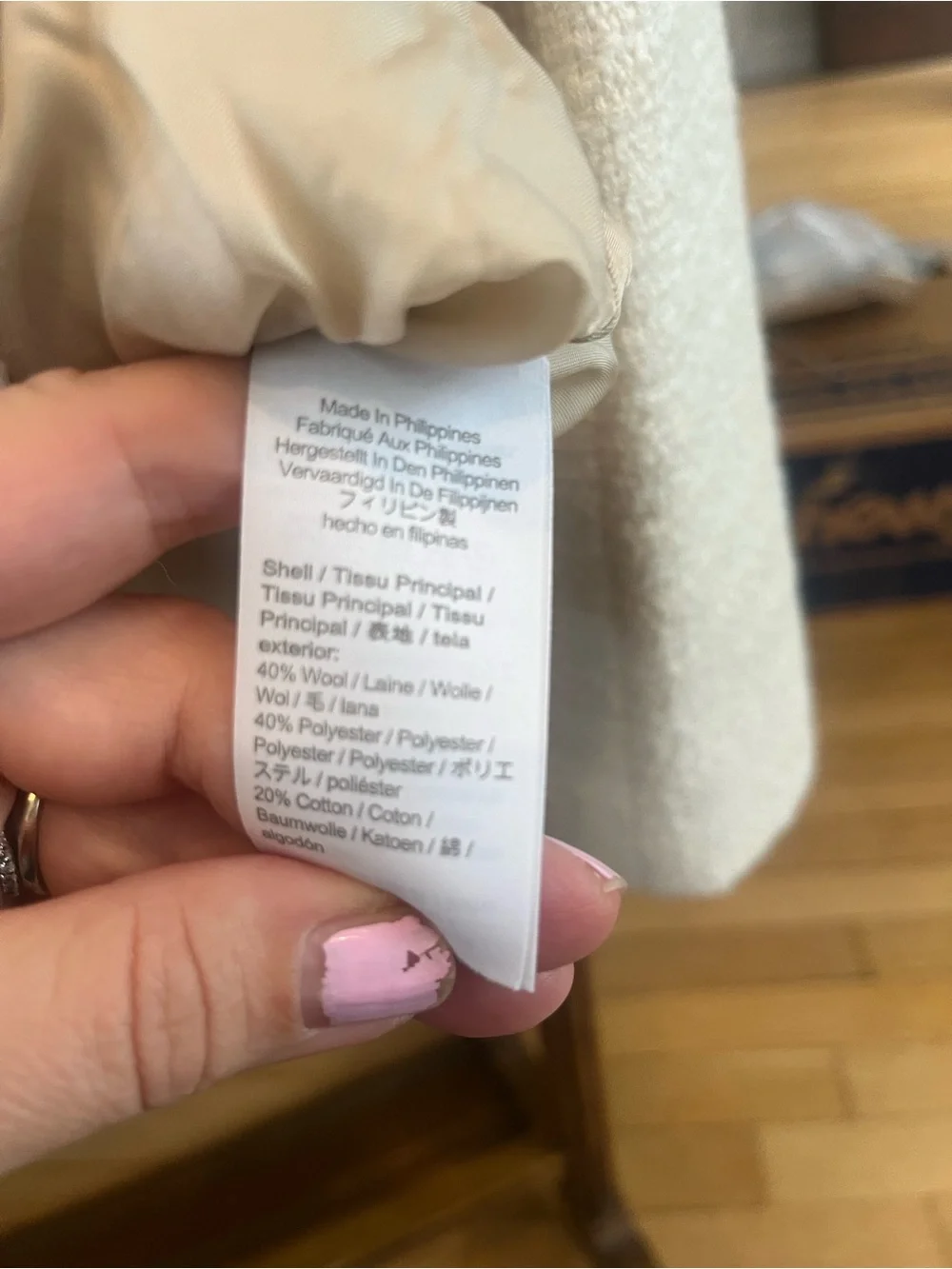 J. Crew Creme Wool Bouclé Pocket Jacket - Button Front